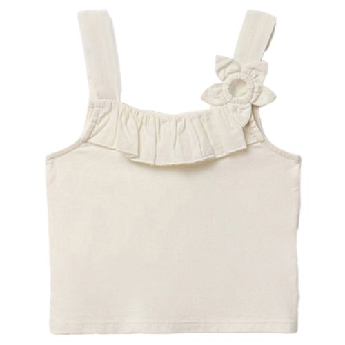 Blusa blanca crop top para niña