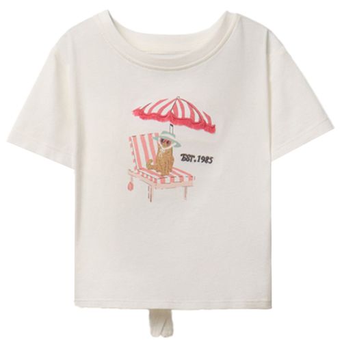 Camiseta blanco con estampado para niña