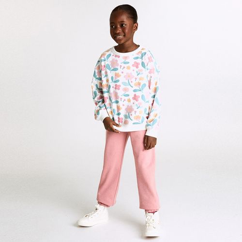 Sudadera multicolor con estampado floral para niña