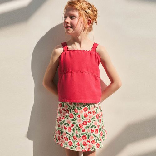 Falda short multicolor con estampado floral para niña