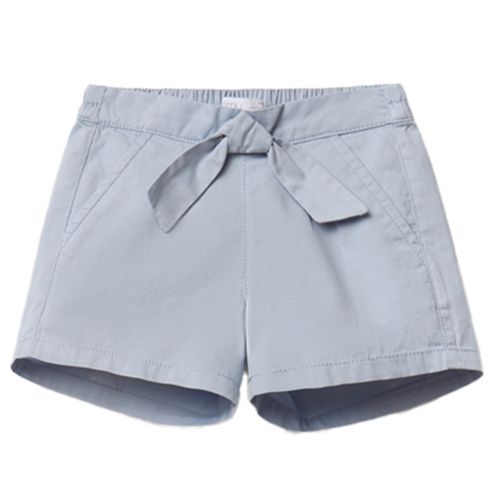 Short azul con lazo decorativo para niña