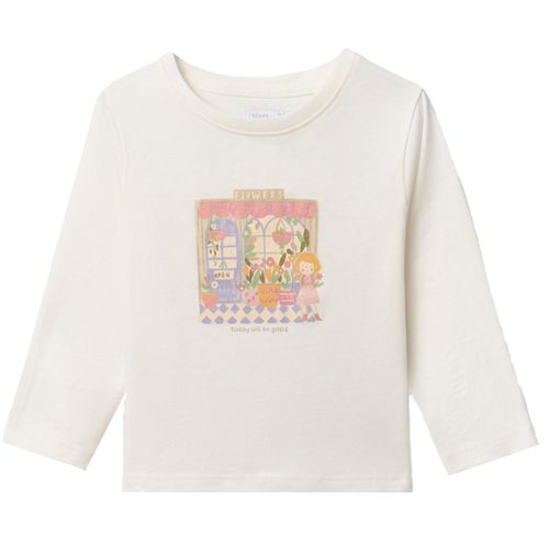 Camiseta beige con estampado para bebé niña