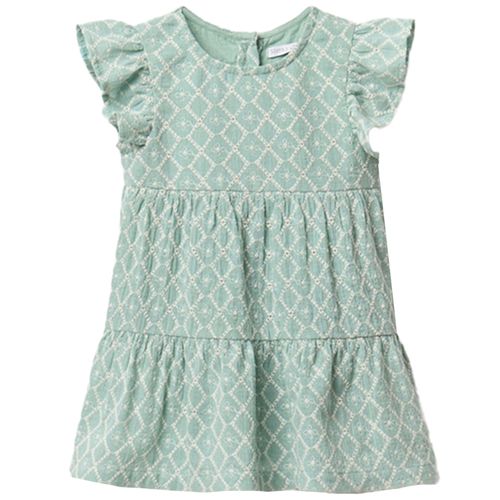 Vestido verde con diseño bordado para bebé niña