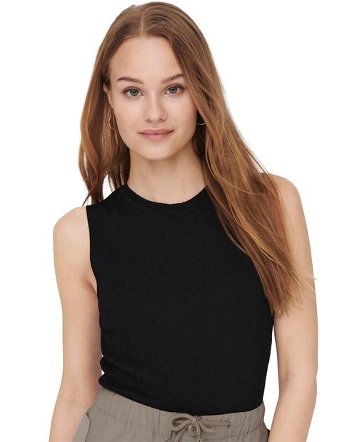 Camiseta Only tank top sin mangas negra para mujer