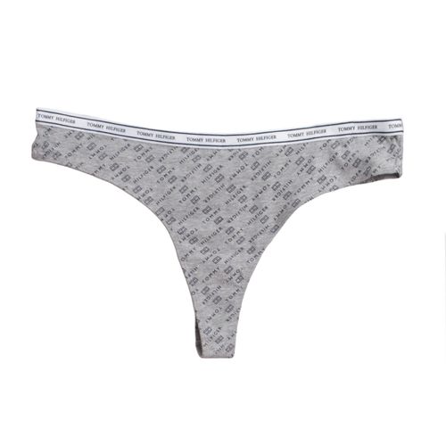 Tanga Tommy Hilfiger gris estampada de cintura media para mujer
