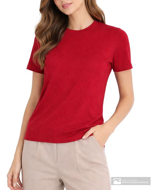 Blusa Nicolle casual roja sólida para mujer