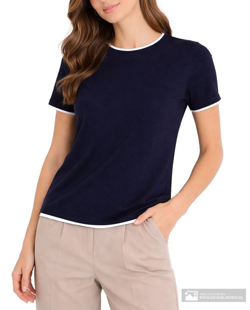 Casual Nicolle casual azul navy sólida para mujer