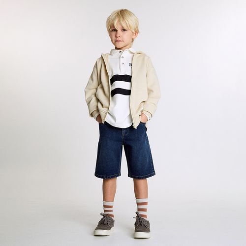 Suéter hooded beige para niño