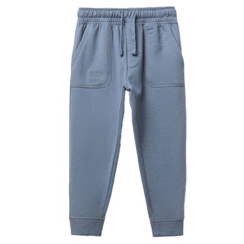 Pantalón jogger celeste con bordado Miami para niño