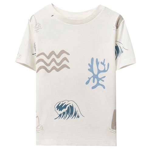 Camiseta blanca con estampado marino para niño