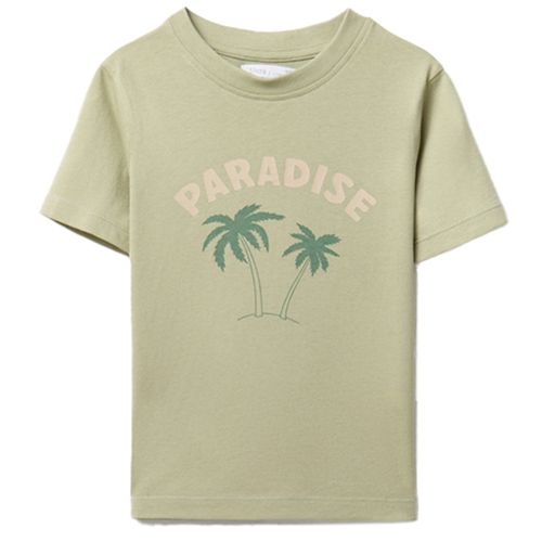 Camiseta verde con estampado de palmera para niño