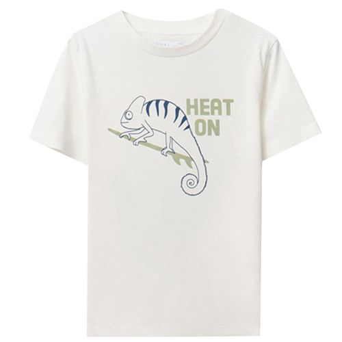 Camiseta blanca con estampado de Camaleon para niño