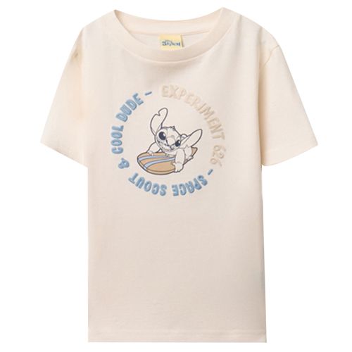 Camiseta ivory con estampado de Stitch para niño