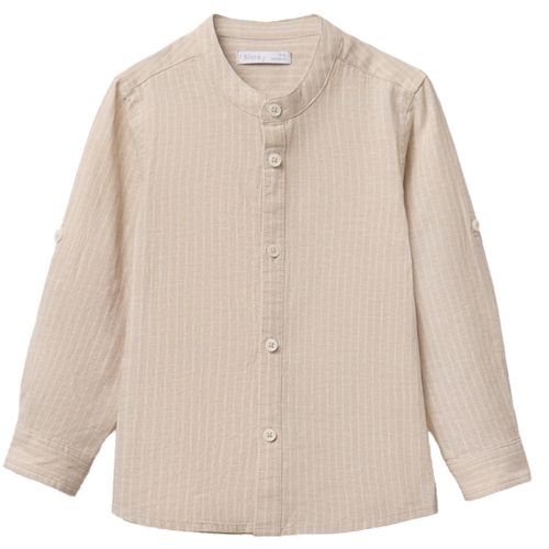 Camisa casual beige rayada para niño