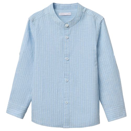 Camisa casual celeste rayada para niño