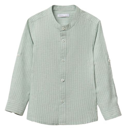 Camisa casual verde rayada para niño
