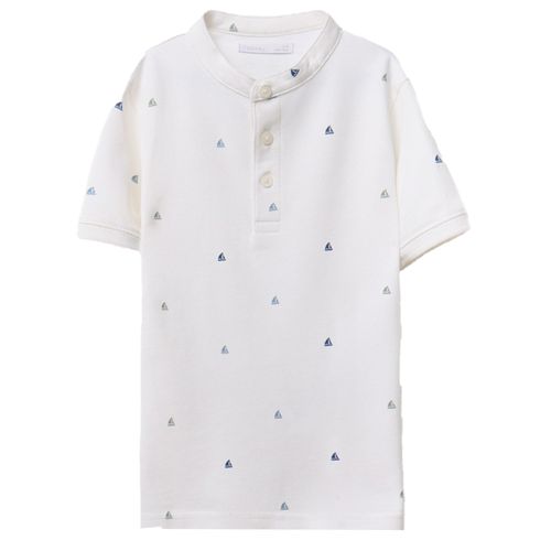 Camisa blanca con estampado para niño