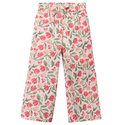 Pantalón multicolor con estampado floral para niña