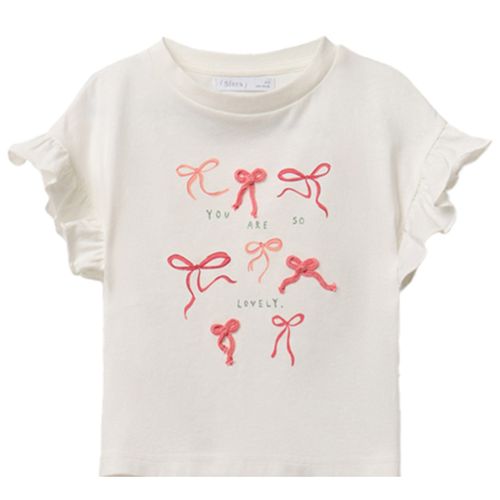 Camiseta blanca estampada para niña