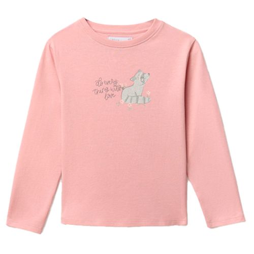 Camiseta rosada con estampado para niña