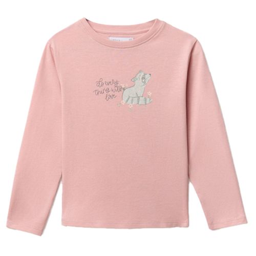 Camiseta rosada con estampado para niña