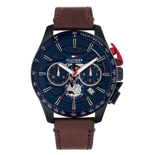 Reloj Tommy Hilfiger análogo de cuero café para hombre