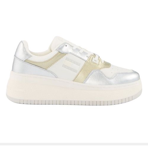 Zapato casual Tommy Hilfiger basket color plateado para mujer