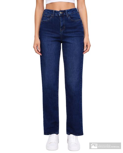 Jeans Orange straight fit azul oscuro denim para mujer