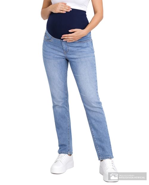 Jeans Sabrina maternal skinny azul denim para mujer