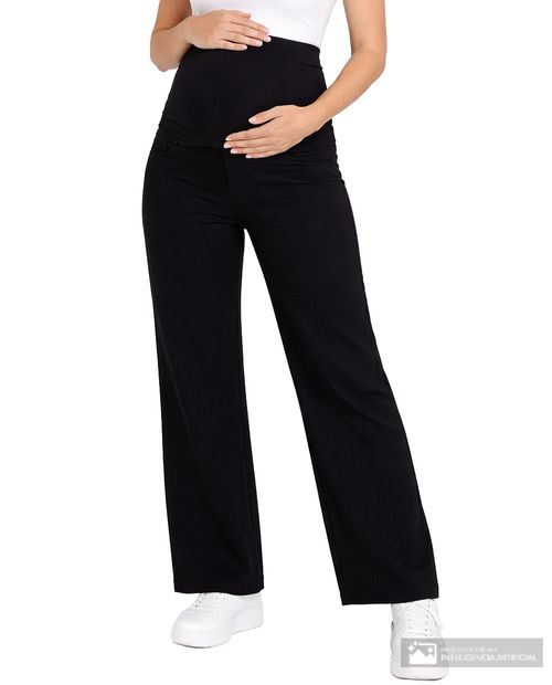 Jeans Sabrina maternal flare cropped negro para mujer