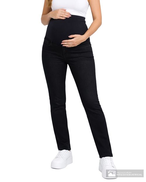 Jeans Sabrina maternal skinny negro denim para mujer