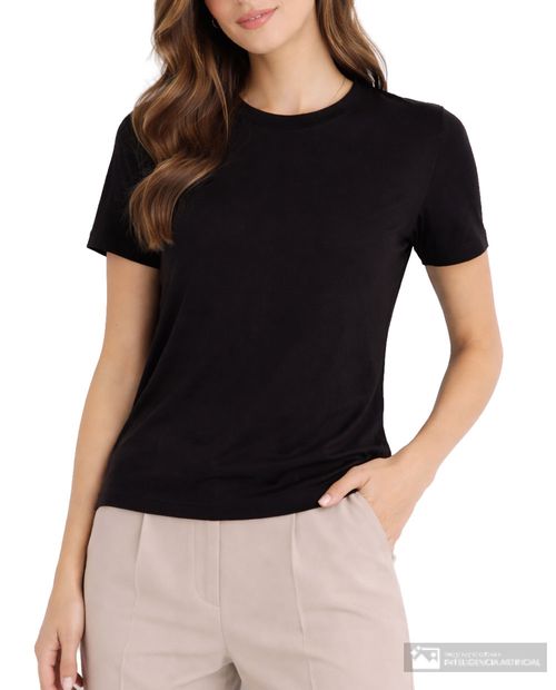 Blusa Nicolle negra con textura para mujer