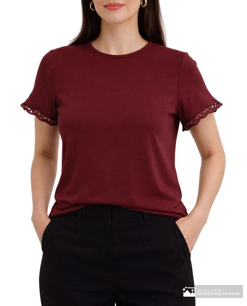 Blusa Nicolle roja sólida para mujer
