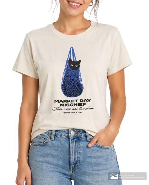 Camiseta Orange casual beige estampada manga corta para mujer