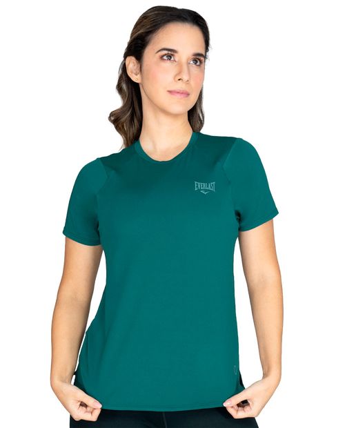 Camiseta deportiva Everlast verde manga corta para mujer