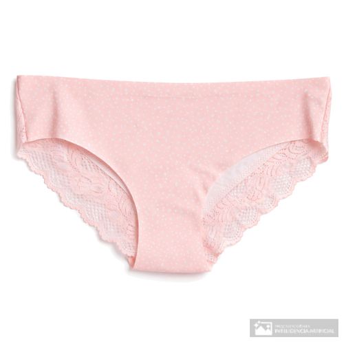 Bikini Accente rosado estampado con encaje para mujer