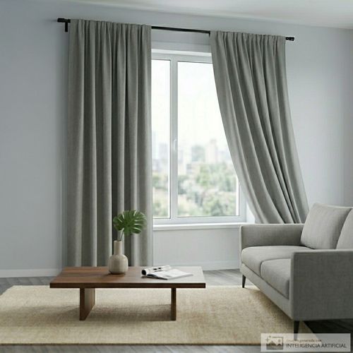 Cortina blackout sólida gris 1 panel 137 x 229 cm