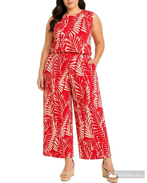 Set de blusa y pantalón Active Basic bicolor estampados para mujer