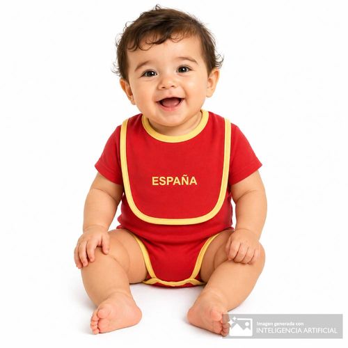 Mameluco rojo con estampado de España para bebé niño