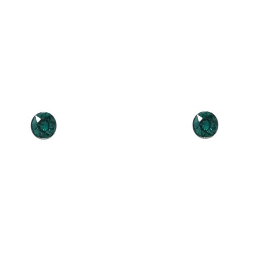 Aretes de acero inoxidable plateados con piedra