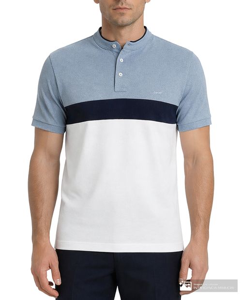 Camisa casual Carven slim fit color blocking para hombre