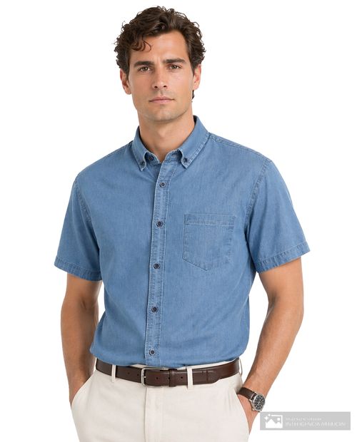 Camisa casual Gents regular fit azul denim para hombre