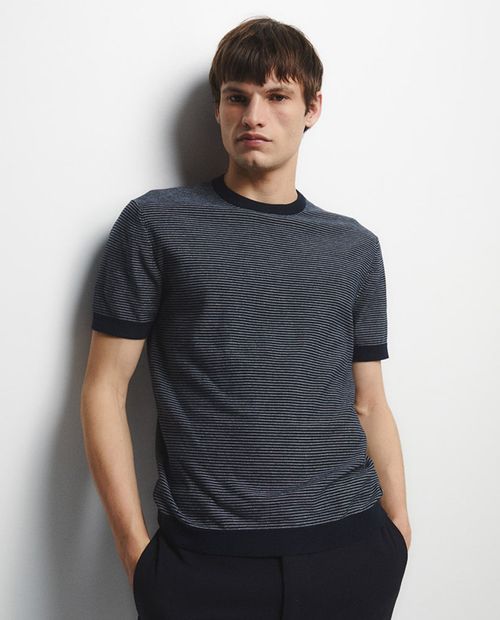 Camiseta Sfera regular fit rayada para hombre
