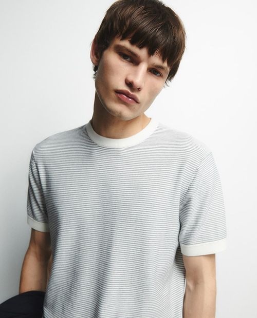 Camiseta Sfera regular fit rayada para hombre