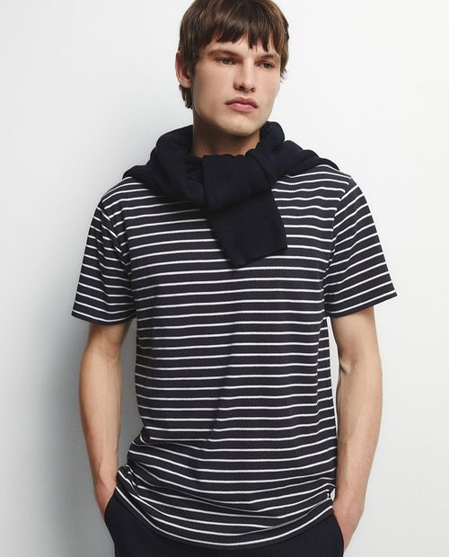 Camiseta Sfera regular fit rayada para hombre