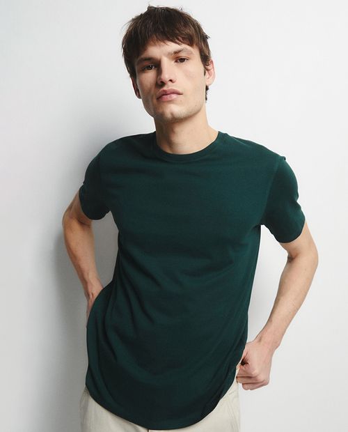 Camiseta Sfera regular fit verde sólida para hombre