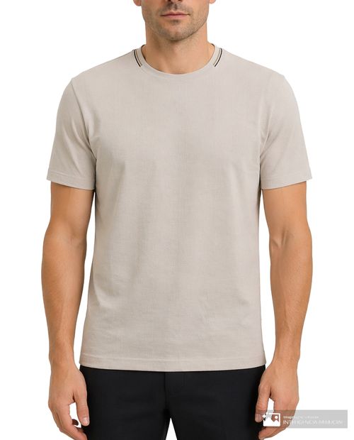 Camiseta Carven regular fit beige sólida para hombre