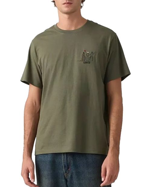 Camiseta Levi's regular fit verde sólida para hombre