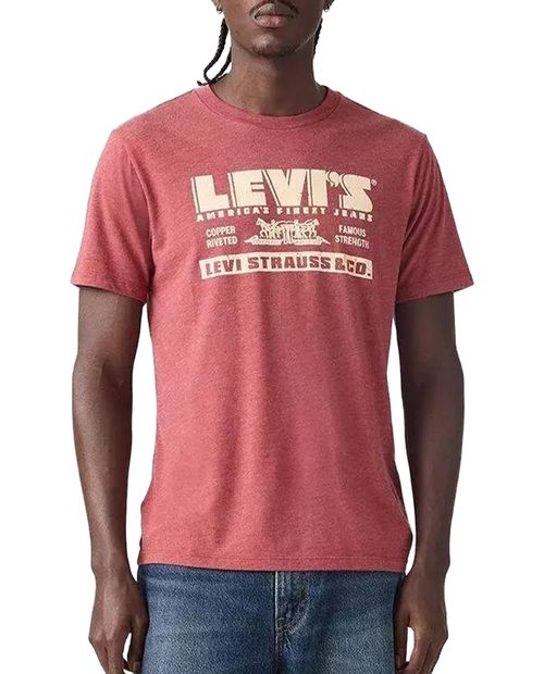 Camiseta Levi's regular fit roja estampada para hombre