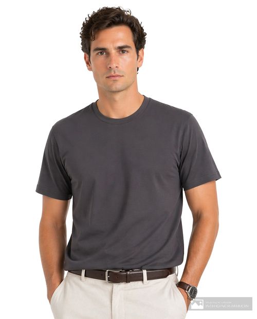 Camiseta Unexpected regular fit gris sólida para hombre
